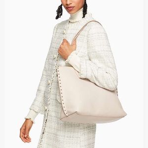 Kate Spade Studded Leather Tote in Blush Pink